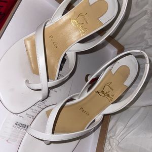 Christian Louboutin white heels